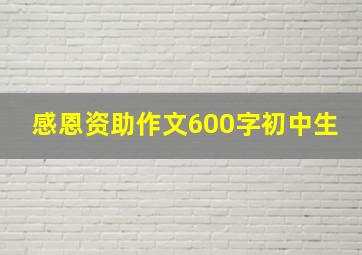 感恩资助作文600字初中生