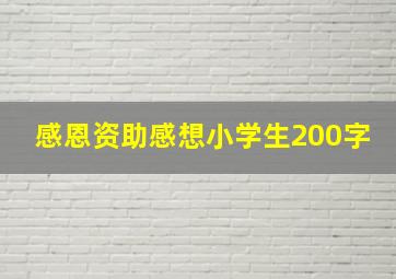 感恩资助感想小学生200字