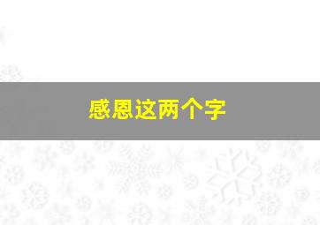 感恩这两个字