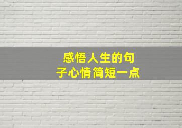 感悟人生的句子心情简短一点