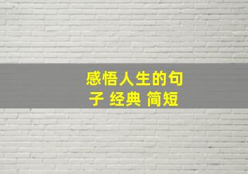 感悟人生的句子 经典 简短