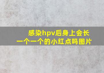 感染hpv后身上会长一个一个的小红点吗图片