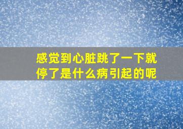 感觉到心脏跳了一下就停了是什么病引起的呢