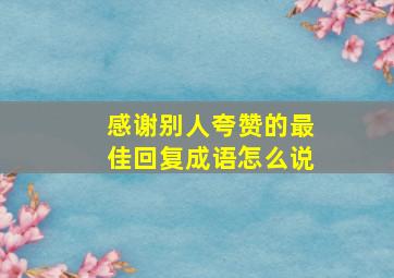 感谢别人夸赞的最佳回复成语怎么说