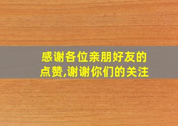 感谢各位亲朋好友的点赞,谢谢你们的关注