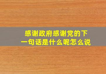 感谢政府感谢党的下一句话是什么呢怎么说