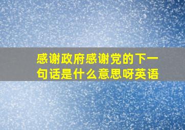 感谢政府感谢党的下一句话是什么意思呀英语