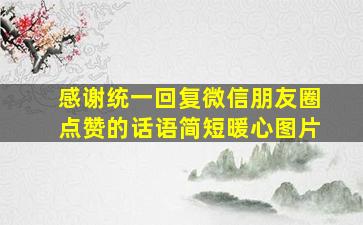 感谢统一回复微信朋友圈点赞的话语简短暖心图片