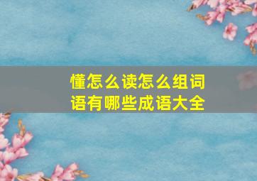 懂怎么读怎么组词语有哪些成语大全