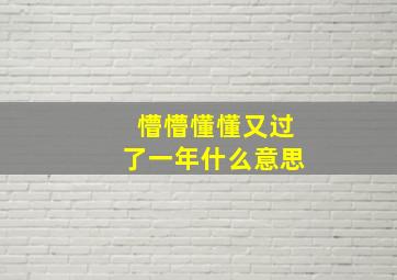 懵懵懂懂又过了一年什么意思