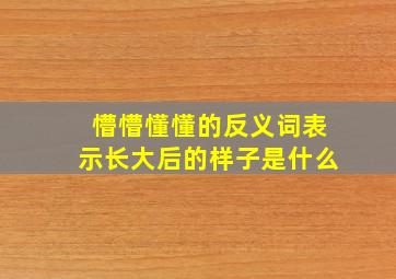 懵懵懂懂的反义词表示长大后的样子是什么