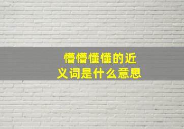 懵懵懂懂的近义词是什么意思