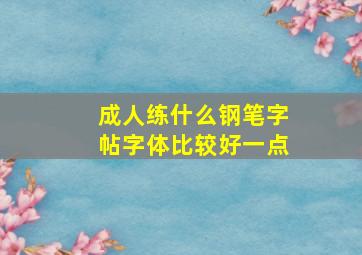 成人练什么钢笔字帖字体比较好一点