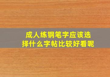 成人练钢笔字应该选择什么字帖比较好看呢