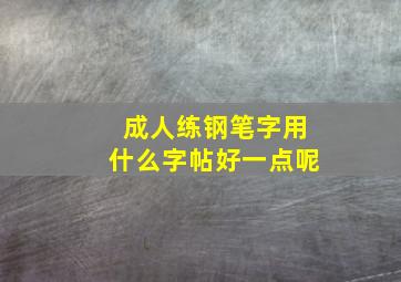 成人练钢笔字用什么字帖好一点呢