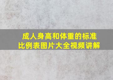 成人身高和体重的标准比例表图片大全视频讲解