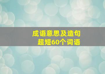 成语意思及造句超短60个词语