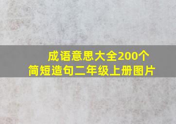 成语意思大全200个简短造句二年级上册图片