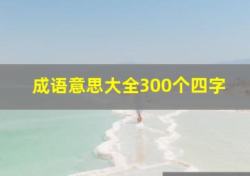 成语意思大全300个四字