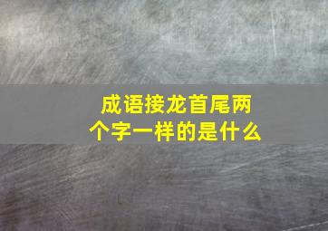 成语接龙首尾两个字一样的是什么