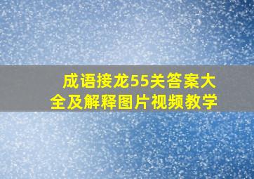 成语接龙55关答案大全及解释图片视频教学