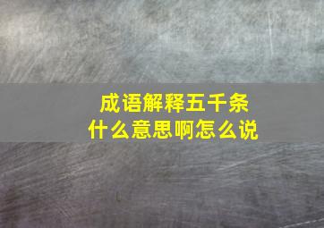 成语解释五千条什么意思啊怎么说