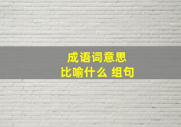 成语词意思+比喻什么+组句