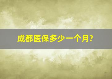 成都医保多少一个月?