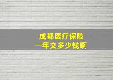 成都医疗保险一年交多少钱啊