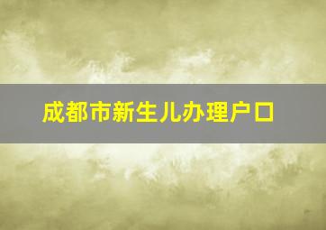 成都市新生儿办理户口