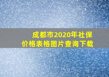 成都市2020年社保价格表格图片查询下载