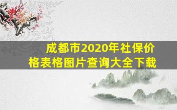 成都市2020年社保价格表格图片查询大全下载