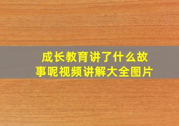 成长教育讲了什么故事呢视频讲解大全图片