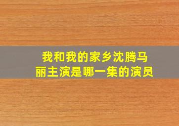 我和我的家乡沈腾马丽主演是哪一集的演员