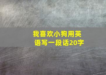 我喜欢小狗用英语写一段话20字