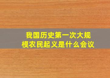 我国历史第一次大规模农民起义是什么会议