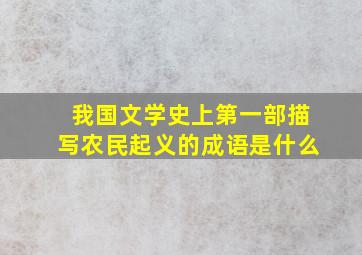 我国文学史上第一部描写农民起义的成语是什么