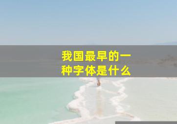 我国最早的一种字体是什么