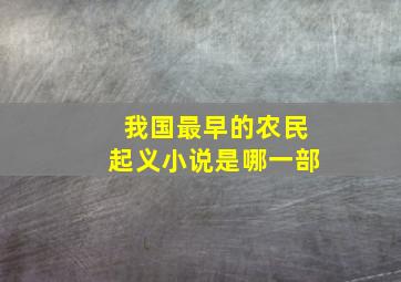 我国最早的农民起义小说是哪一部