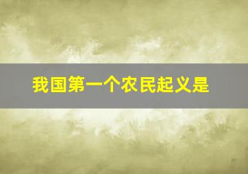 我国第一个农民起义是