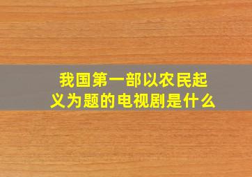 我国第一部以农民起义为题的电视剧是什么