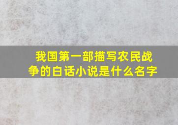 我国第一部描写农民战争的白话小说是什么名字