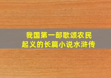 我国第一部歌颂农民起义的长篇小说水浒传