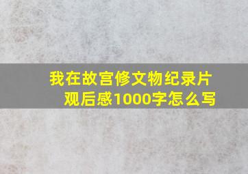 我在故宫修文物纪录片观后感1000字怎么写