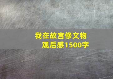 我在故宫修文物观后感1500字