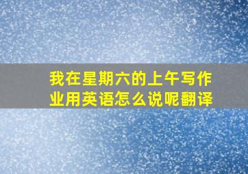 我在星期六的上午写作业用英语怎么说呢翻译