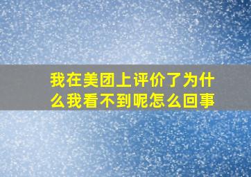 我在美团上评价了为什么我看不到呢怎么回事