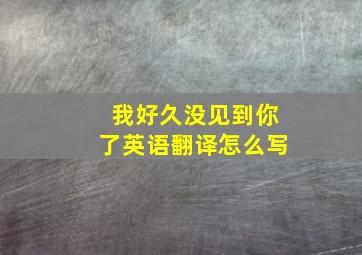 我好久没见到你了英语翻译怎么写