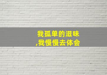 我孤单的滋味,我慢慢去体会