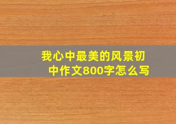 我心中最美的风景初中作文800字怎么写